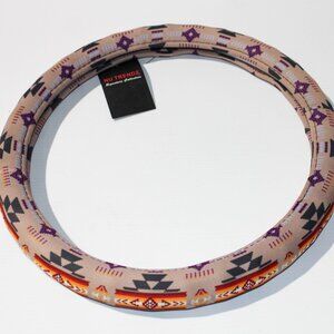 Southwestern Navajo Style Steering Wheel Cover - Tan and Orange